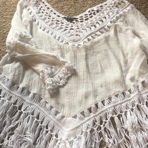 White fringe top
